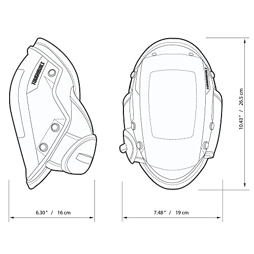 ToughBuilt - FoamFit Non-Marring Knee Pads, Adjustable Straps, TB-KP-203R | Non-Marring Shell, FoamFit Cushioning, Adjustable Straps, Ergonomic Support, All-Day Comfort