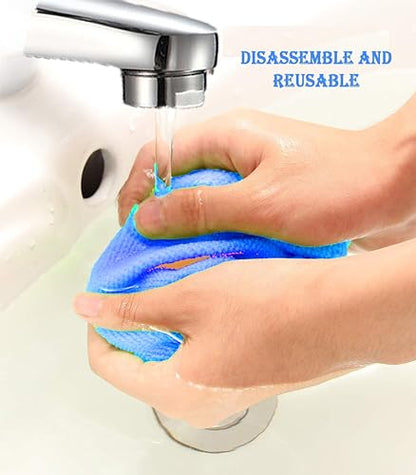 Car Windshield Cleaner Tool with Reusable Microfiber Pads Extendable Handle(1, Blue) - color: Blue