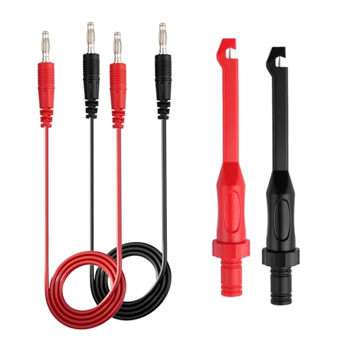 2PCS Multimeter Test Lead Back Probe Kit Automotive,Wire Piercing Probe Clip with 4mm Banana Plug Tests Cable,Professional Accessories for Electrical Test