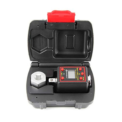 Powerbuilt Digital Torque Socket Adapter, 3/8 Inch Drive Ratchet to Torque Wrench Converter, LCD Display Screen, Five Units of Measure - Red 940963 - size: 3/8 in.