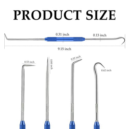 Salior 2PCS CarbonSteel Hook Tool and Pick Set,Double End Pick and Hook Set Auxiliary Dismantling Fittings,Universal O Ring Pick Set and Hook Tool Car Accessories Fit for Most Cars (Blue) - color: Blue