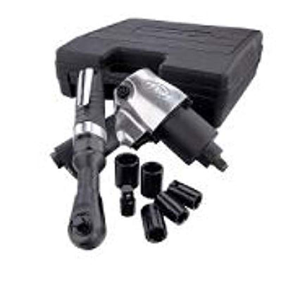 Ingersoll Rand 2317G 1/2" Air Impact Wrench and 3/8" Air ratchet Combination Kit, incl 5-piece Socket Set, Carrying case