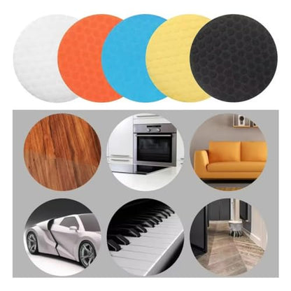 eQualle 6 Inch Buffing Pads for Car Polishing - 5 Pack Foam Polisher Pads with Hook and Loop - Fits Drill, DA Polisher - Auto Detailing, Waxing, Scratch Removal