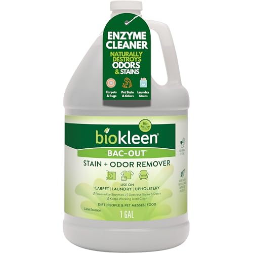 Biokleen Bac-Out Enzyme Cleaner and Stain & Odor Remover for Pet Stains, Laundry, Diapers, Wine, Carpets, & More, Eco-Friendly, Non-Toxic, Lime Scent, 128 Ounces - size: 128 Fl Oz (Pack of 1)