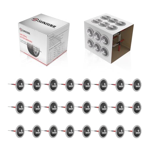 SUNSOUL 24pcs Plug Patch for Tire, 0.18” x 1.38” Mushroom Tire Plug Patch | Patch Plugs for Tire Repair, 3 Size Options, Combination Repair Unit for Car, Motorcycle, Bike, Truck, Bus, RV, ATV - size: 0.18 x 1.38 Inch