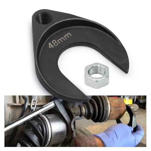 48mm Inner CV Axle Removal Tool with Nut - Front Wheel Drive Vehicles Axle Pulley Attachment For Slide Hammer with 5/8"-18 Threads - CV Joint Puller Fork Adapter Removing Tool Fix Damaged CV Joints - size: 48cm