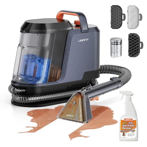 Uwant Portable Carpet and Upholstery for Deep Cleaner, 18Kpa Carpet Cleaner Machine for Cars, Pets with Pet Pro Solution and Self Cleaning Set of 1 for Spot, Rug, Couch - color: Blue-Margaret
