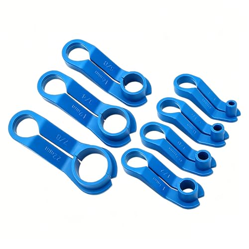 7PCS Car Fuel Line Disconnect Tool Set, 1/4 5/16 3/8 1/2 5/8 3/4 7/8 Inch Transmission AC Line Removal Tool, Fuel Filter Oil Cooler Line Quick Release Disconnect Set, Universal Fit - size: 7PCS