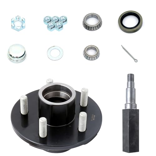 Trailer Hub Assembly 5-Bolt 4-1/2" Circle with 1-3/8" to 1-1/16" Tapered Spindle and Bearings - size: UCUT GL4856C*1
