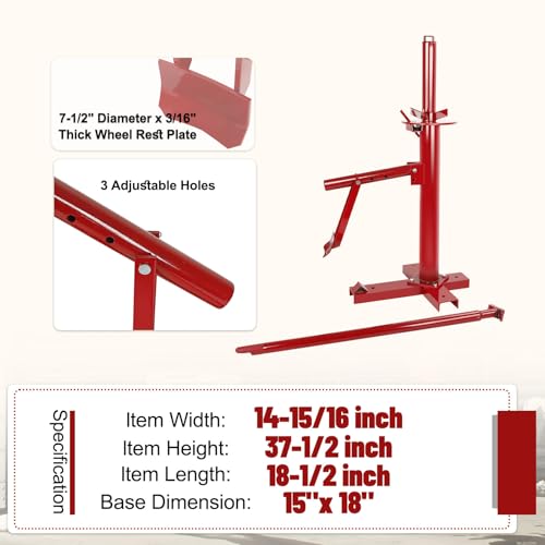 Manual Tire Changer for 8"-16" Tires, Portable Hand Bead Breaker Tool | Heavy-duty steel construction with a stable X-base for secure tire mounting and easy operation