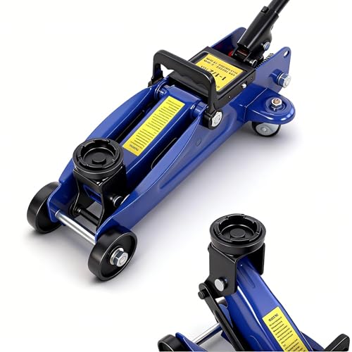 1.5 Ton Low Profile Floor Jack for All Terrain Vehicles, Heavy-Duty Steel Racing Jack with Quick Lift Pump, 5.1"-13" Lifting Range, 1.5 tons, Car, SUV, Van，Business Vehicle，Cross Country Vehicle