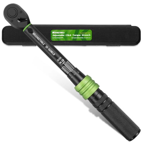 1/4 Inch Drive Torque Wrench 20-260 In-Lb for Bike Repair | Click Torque Wrench (2.3-29.4Nm) with 3% Precision Dual-Direction Range, 72 Tooth Head for Precision Repair, Gunsmithing, DIY - size: 1/4" 20-260IN