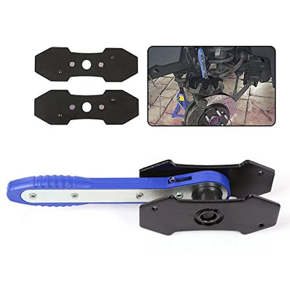 G-PLUS 1set 360° Brake Caliper Press Tool with 2 Groups Steel Plates | Blue Ratchet Piston Spreader Automotive Tools Brake Repair & Instalation, 4 in 1 Universal Disc Ratchet Brake Caliper Tool - color: Blue(Amazon delivery)