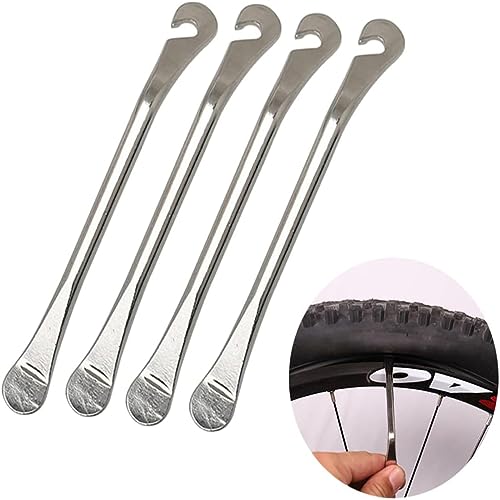 5 Pcss Stainless Steel Bike Tire Lever Bicycle Levers Tyre Spoon Iron Changing Tool Tire Pry Crowbar Set for Repair Bike Tube