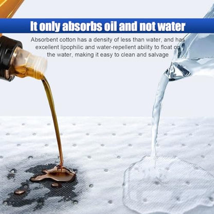30PCS Oil Absorbent Pads, 19.5"x11.9" Heavyweight Oil-Only Absorbing Mats, White High Absorbency Spill Protection Pad, Flame Resistant&Floatable for Automotive, Marine, Garage, Industrial Use