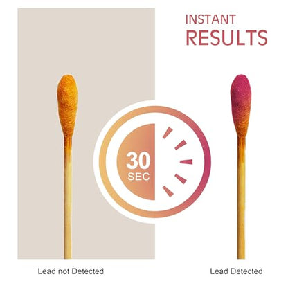 AAwipes Lead Test Swab Kit (60 Rapid Home Testing Swabs) 30-Second Results. Dip in Water. Home Use for - Painted, Jewelry, Ceramics, Wood (LS60)
