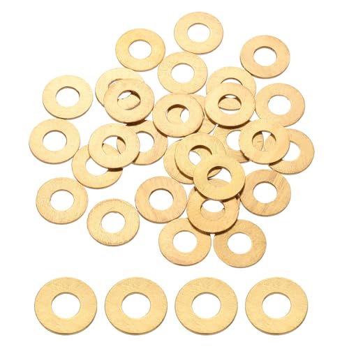 PATIKIL M8 Brass Flat Washer, 50 Pcs 8mm ID 14mm OD 1.5mm Thick Metric Washers Metal Sealing Gasket Ring for Screws Bolts Factories Home Outdoor Projects - size: M8 x 14 x 1.5mm