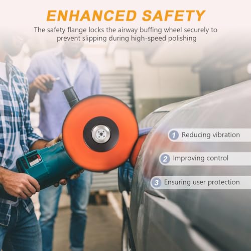 4 Inch Airway Buffing Wheel Flange Kit, 5/8 Inch Arbor Hole, Use with Extension Shaft, Safety Flange for Polishing Buffing Wheels, 1 Pair - color: Airway Flange Kit