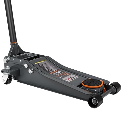 Maxority 3-Ton (6600lbs) Low Profile Hydraulic Heavy-Duty Steel Floor Jack with Dual Pistons Quick Lift Pump, Home and Workshop Car Maintenance for Various Vehicles (Orange, 3 Ton Low Profile) - color: Orange