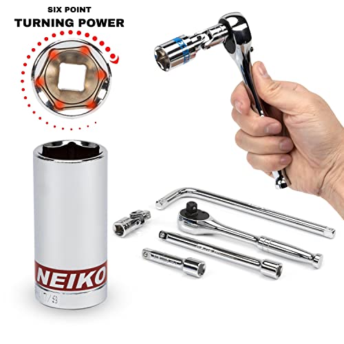 Neiko 02514A 1/4 Inch-Drive Ratchet and Small Socket Set, 58-Piece, Chrome Vanadium Steel, Multi-color - size: 1/4" Drive, style: SAE and Metric