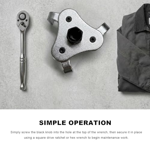 Adjustable Oil Filter Wrench Tool, 3-Jaw 2-Way Auto Oil Filter Removal Tool from 1.9 Inch to 3.6 Inch, 1/2" Drive Engine Filters Remover Disassembly Tools for Cars Trucks SUVs