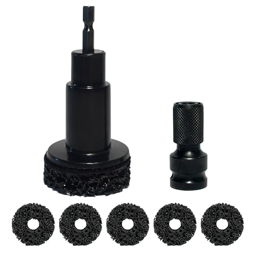 Wheel Hub Cleaning Kit, 7-Piece Hub & Stud Cleaner for Rust Removal and Resurfacing, Fits 1/2" Power Drill and Impact Wrench, for Automotive Lug Studs, Rotors and Brake Service