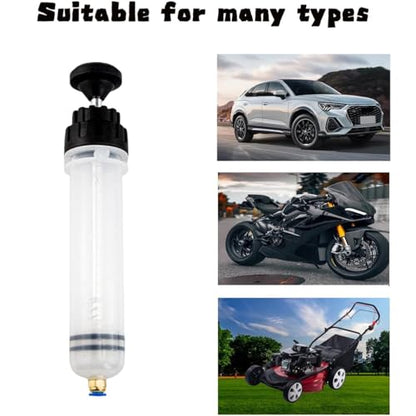 200CC Fluid Extractor Pump, Oil Change Syringe with Hose, Manual Fluid Extractor/Fill Pump for Car Fluid Transfer