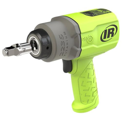 Ingersoll Rand 2236QTIMAX-G DXS2 1/2" Air Impact Wrench, Quiet, 1500 ft-lb Torque, Titanium Hammercase, Friction Ring Retainer, Green - size: Standard Anvil (Single Unit), style: 2236 DXS2, Standard Anvil, Green