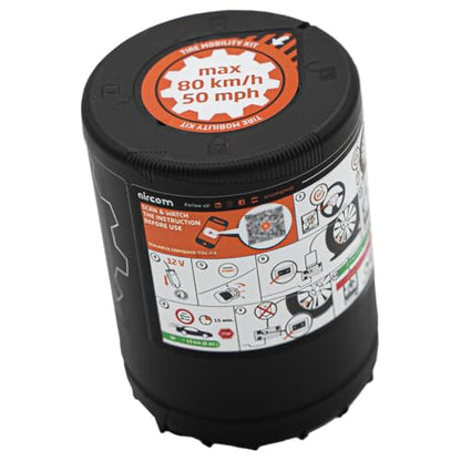 Automobile Tire Mobility Kit by Aircom, Emergency Tire Puncture Repair, 5903707591084, Direct OEM Replacement for Many luxury and Major Vehicle Manufacturers Tire puncture Kits.