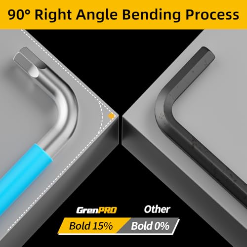 GRENPRO Allen Wrenches Sets, Hex Key Set, 9pcs Allan Wrench Sets Metric And Standard, Bike Wrench Tools Organizer With Color Coded, Long Alen Alan Keys sets, Large Mini Small Ball End Allen Wrench Set - style: 9 Pieces Allen Wrenches Sets Metric