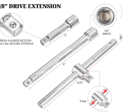23-Piece Drain Plug Socket Set, 3/8" Drive Oil Drain Plug Key for Back Axle, Differential, Gearboxe, Engine Oil Sump