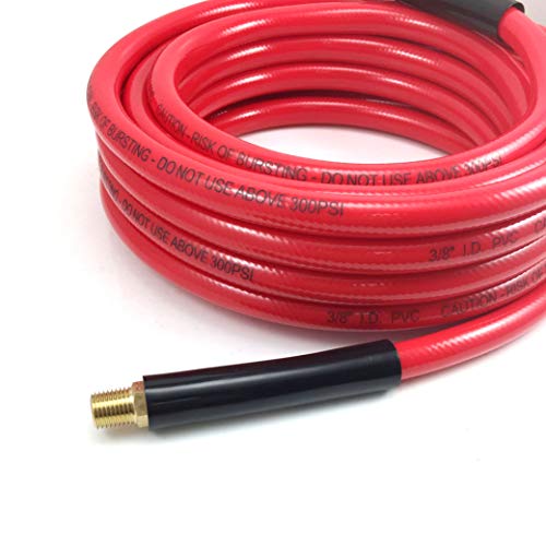 DYNAMIC POWER 3/8 x 25 FT PVC Air Compressor Hose + 10 Pieces Air Compressor Accessories Kit