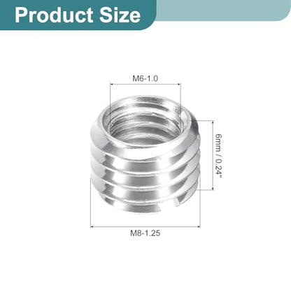 uxcell 10Pcs Threaded Inserts, M6-1x6 & M8-1.25x6 Stainless Steel 303 Screw Thread Sleeves Thread Repair Insert for Mechanical Equipment - size: M6-1x6 & M8-1.25x6mm