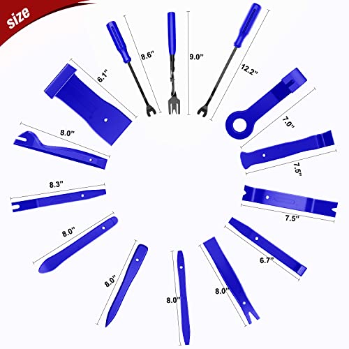 Nilight 238Pcs Trim Removal Tool, Auto Push Pin Bumper Retainer Clip Set Fastener Terminal Remover Tool Adhesive Cable Clips Kit Car Panel Radio Removal Auto Clip Pliers - color: 238 Clips+ Remover Tools Blue