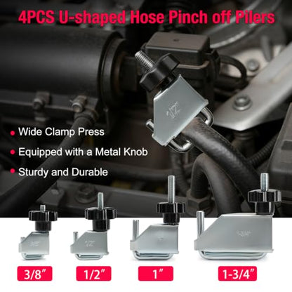 BETOOLL Hose Clamp Pliers 16PCS, Hose Clamp Removal Tool Kit with Long Reach & Flexible Wire Tools for Radiator, Heater, Coolant & Water Hoses - color: Red