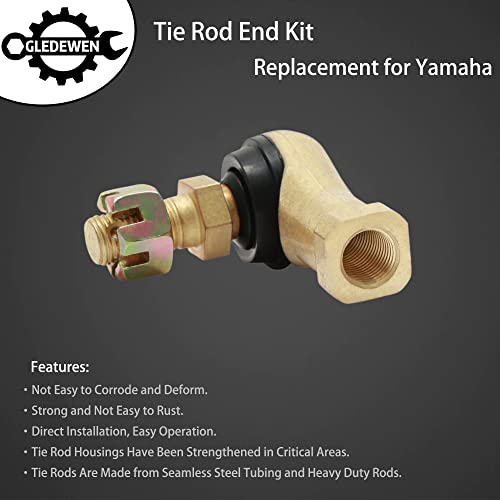Tie Rod End Kit, Compatible With 00-12 Yamaha Big Bear 400, 04-06 Bruin 350 | Fit for 03-06 Kodiak 400 / 450, 07-12 Grizzly 350 / 400 / 450, 06-10 Wolverine 350 / 450 Ball Joint Set ATV UTV Accessories - size: 2000-2012 Yamaha Big Bear 400