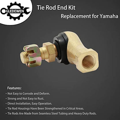 Tie Rod End Kit, Compatible With 00-12 Yamaha Big Bear 400, 04-06 Bruin 350 | Fit for 03-06 Kodiak 400 / 450, 07-12 Grizzly 350 / 400 / 450, 06-10 Wolverine 350 / 450 Ball Joint Set ATV UTV Accessories - size: 2000-2012 Yamaha Big Bear 400