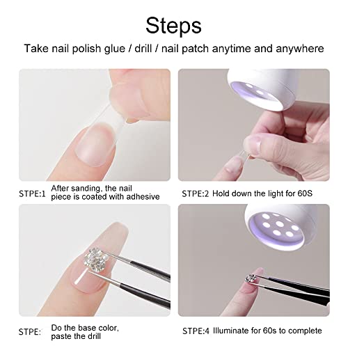 36W Rechargeable UV LED Nail Lamp, Gooseneck Light for Gel Nails Hands Free, Mini Portable Dryer With Brush Holder for Travel Home & Salon Manicure - color: Ya White