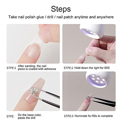 36W Rechargeable UV LED Nail Lamp, Gooseneck Light for Gel Nails Hands Free, Mini Portable Dryer With Brush Holder for Travel Home & Salon Manicure - color: Ya White