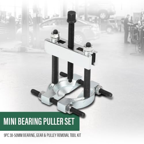 GRAND ORANGE Mini 9PCS Bearing Puller Separator Set 30-50mm | 45 Steel Gear Pulley Removal Tool Kit Fit Removing Bearings Gears Wheels from Shaft
