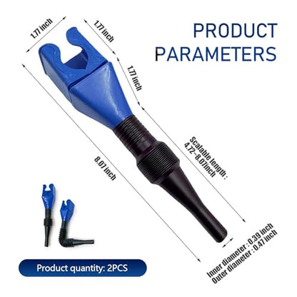 Blue Plastic Automotive Funnels, Portable Small Flexible Funnel with Hose for Oil Transfer, Universal for Most Cars, Motorcycle (2-Pack)