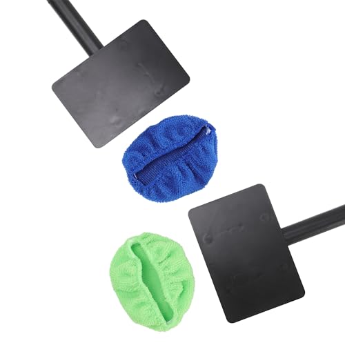 Car Windshield Cleaning Tool Windshield Cleaning Wand Auto Window Cleaner,3 Pieces Auto Glass Wiper Cleaning Kit with Reusable Cloth Pads for Car Interior,Car Accessories