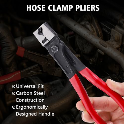 Dntorx 12 Pcs Electrical Disconnect Pliers for Cars, Carbon Steel Electrical Connector Removal Tool Automotive Electrical Plug Connector Disconnect Tool Hose Clamp Plier for Push Tab Style Plugs