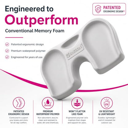 KNEEPAL. Engineered to Outperform Conventional Memory Foam Kneeling Pads. Beloved by gardeners, DIY'ers, bath-time Mommies, fitness peeps and yoga buffs - color: Green