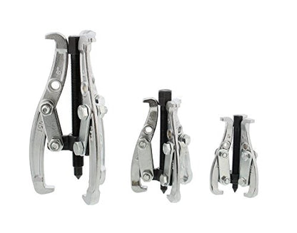 3-Jaw Gear Puller 3-Piece Set – 3”, 4”, 6” Inch – Removal Tool Kit for Slide Gears, Pulley, and Flywheel - size: 3-pieces ( 3", 4", 6")