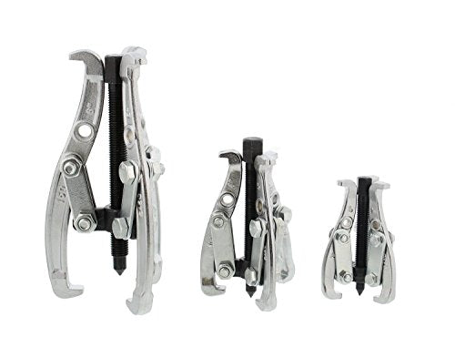 3-Jaw Gear Puller 3-Piece Set – 3”, 4”, 6” Inch – Removal Tool Kit for Slide Gears, Pulley, and Flywheel - size: 3-pieces ( 3", 4", 6")
