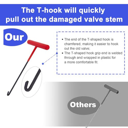 Quick Change Tire Valve Tool Kit,Tire Valve Stem Core Quickly Replacement Tool Kit,Perfect Tool for Replacing Leaky Valves in Cars,ATVs,Trucks,Motorcycles, etc.with 5 TR413 Valve,4-Way Valve Tool - size: Set A