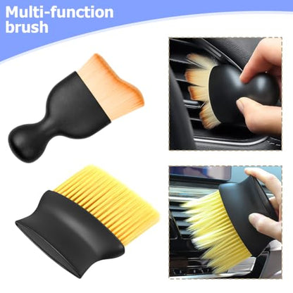 Car Interior Dust Brush Set, Soft Vehicle Bristles Detailing Brush Dusting Tool, Auto Cleaning Brushes Duster Accessories for Dashboard Air Conditioner Vents, Universal for Most Cars