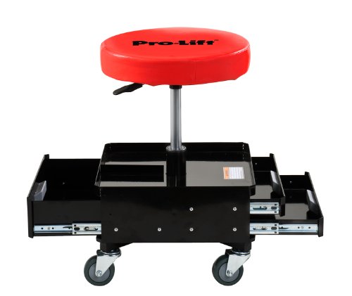 Pro-Lift C-3100 Grey Pneumatic Chair with Dual Tool Tray - 300 lb. Capacity, Pack of 1