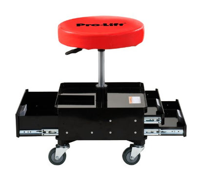 Pro-Lift C-3100 Grey Pneumatic Chair with Dual Tool Tray - 300 lb. Capacity, Pack of 1